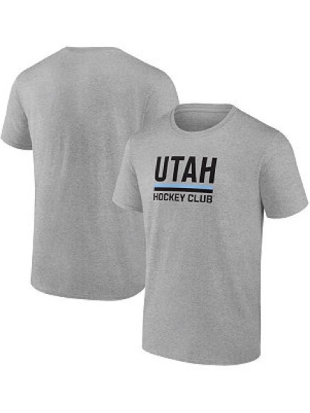 Fanatics Utah Hockey Club Short Sleeve Tee - Light Gray with Black & Blue Logo